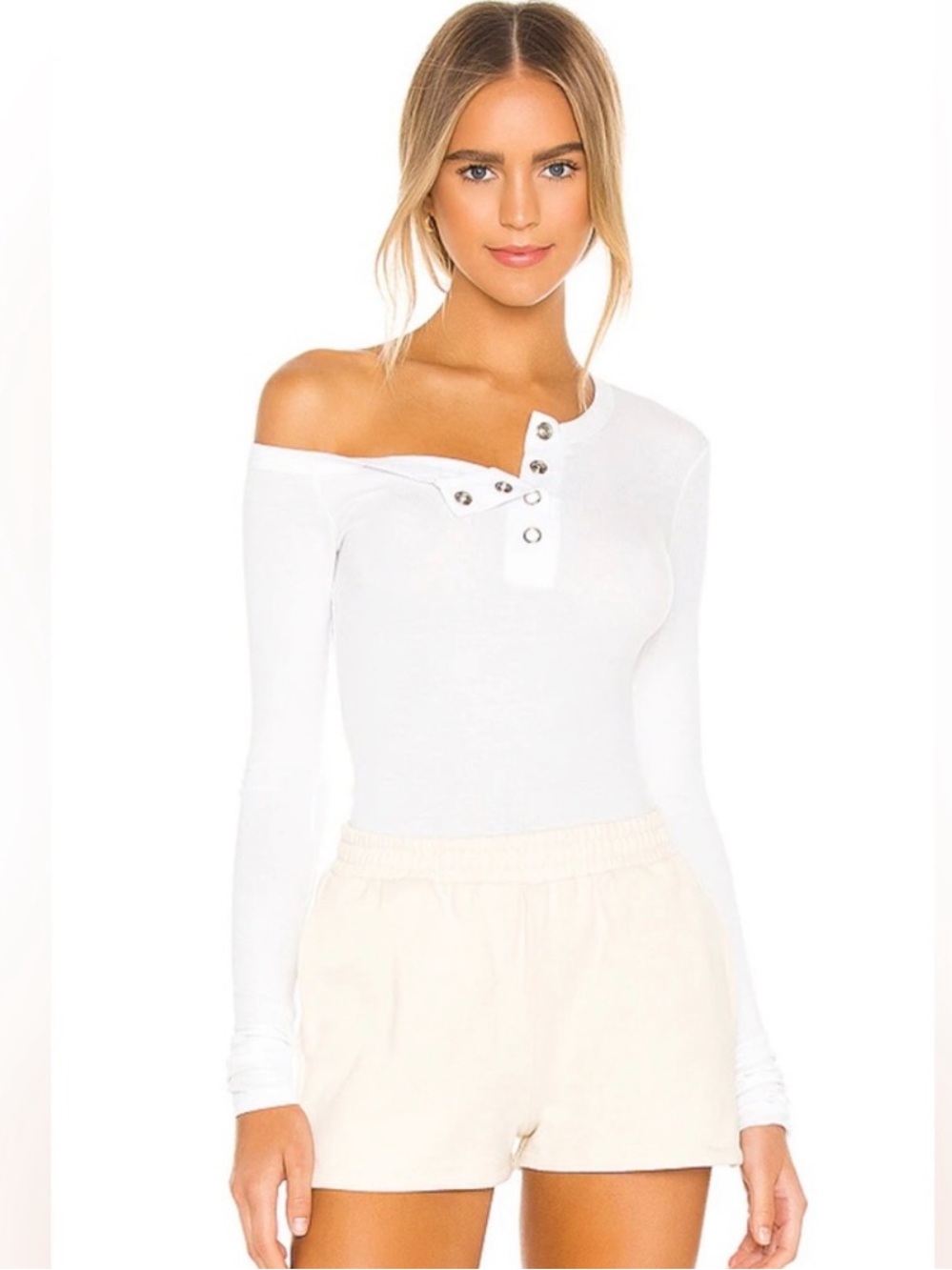The Line by K Harley snap closure off shoulder Top